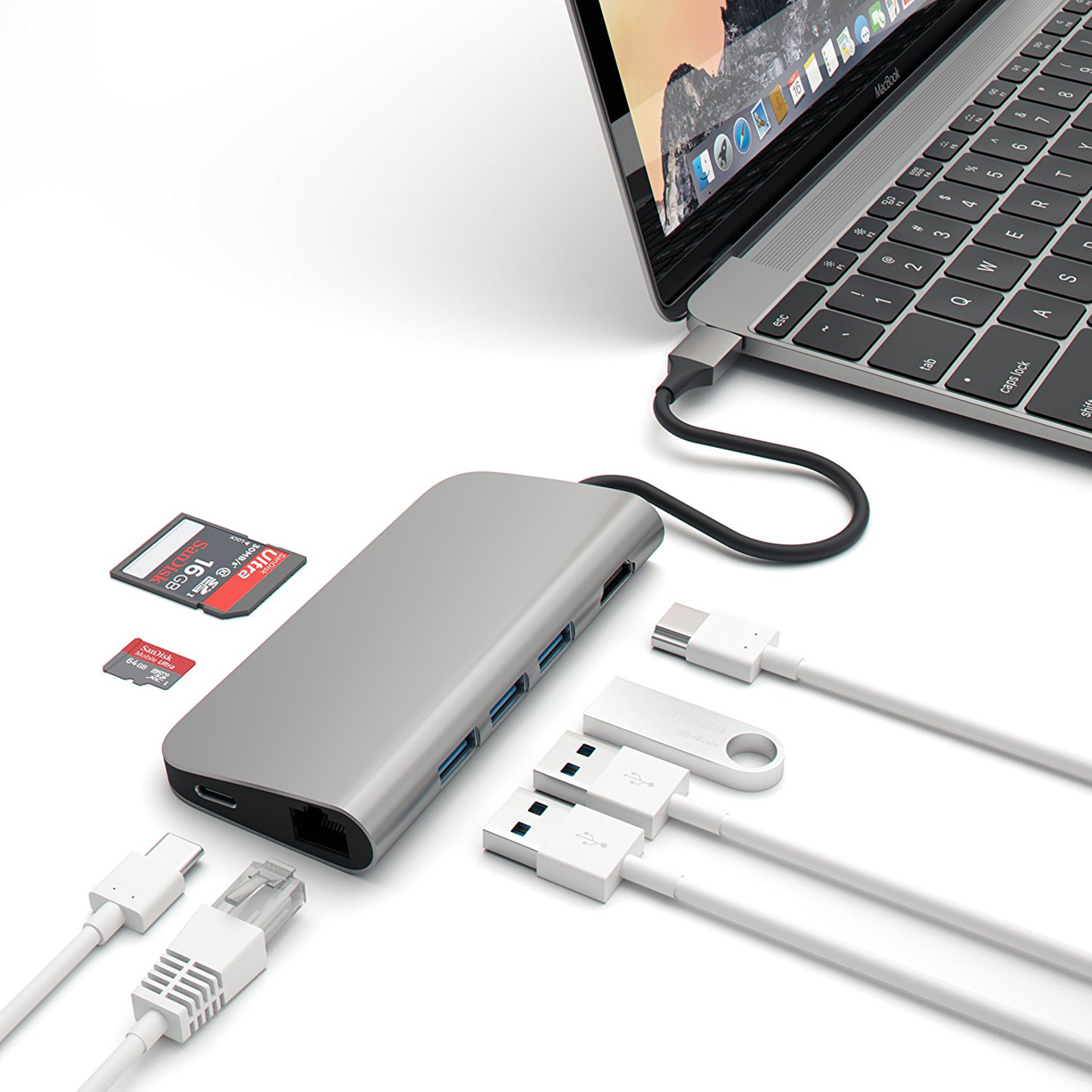 TKUHB8C Multi-Ports Hub & Card Reader Combo